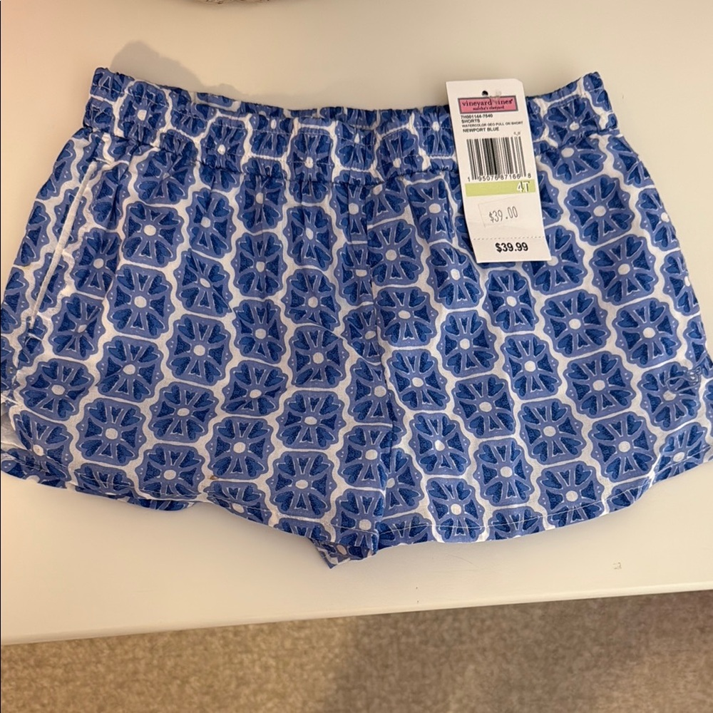 Vineyard Vines Blue Athletic Shorts Lightweight Elastic Waist